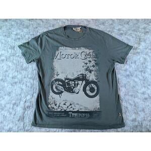 Triumph Motorcycle Graphic Tee Vintage Style Green Short Sleeve Shirt XL